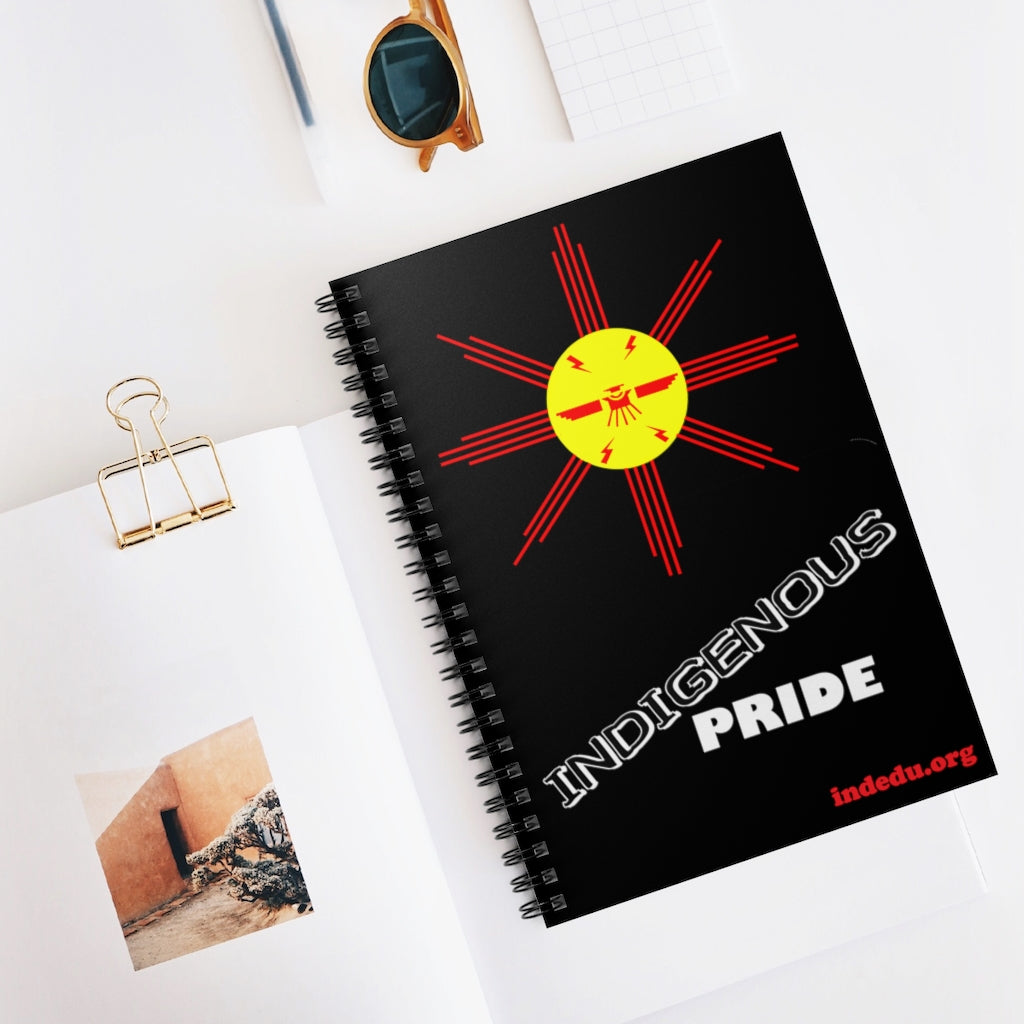 INDEDU Logo, Spiral Notebook, Wide Ruled