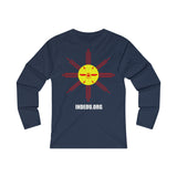 INDEDU Logo, Women's Fitted Long Sleeve Tee